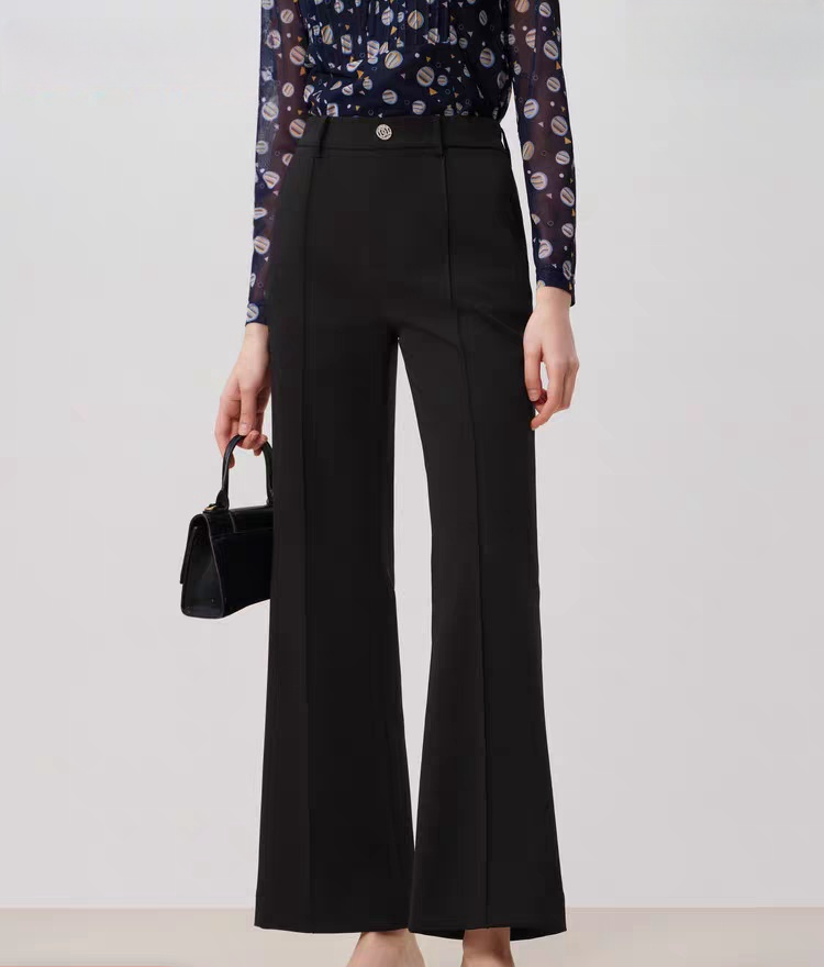 玛瑞施玛瑞施专柜2025春新款轻商务显瘦修身微喇裤女士长裤FC1011