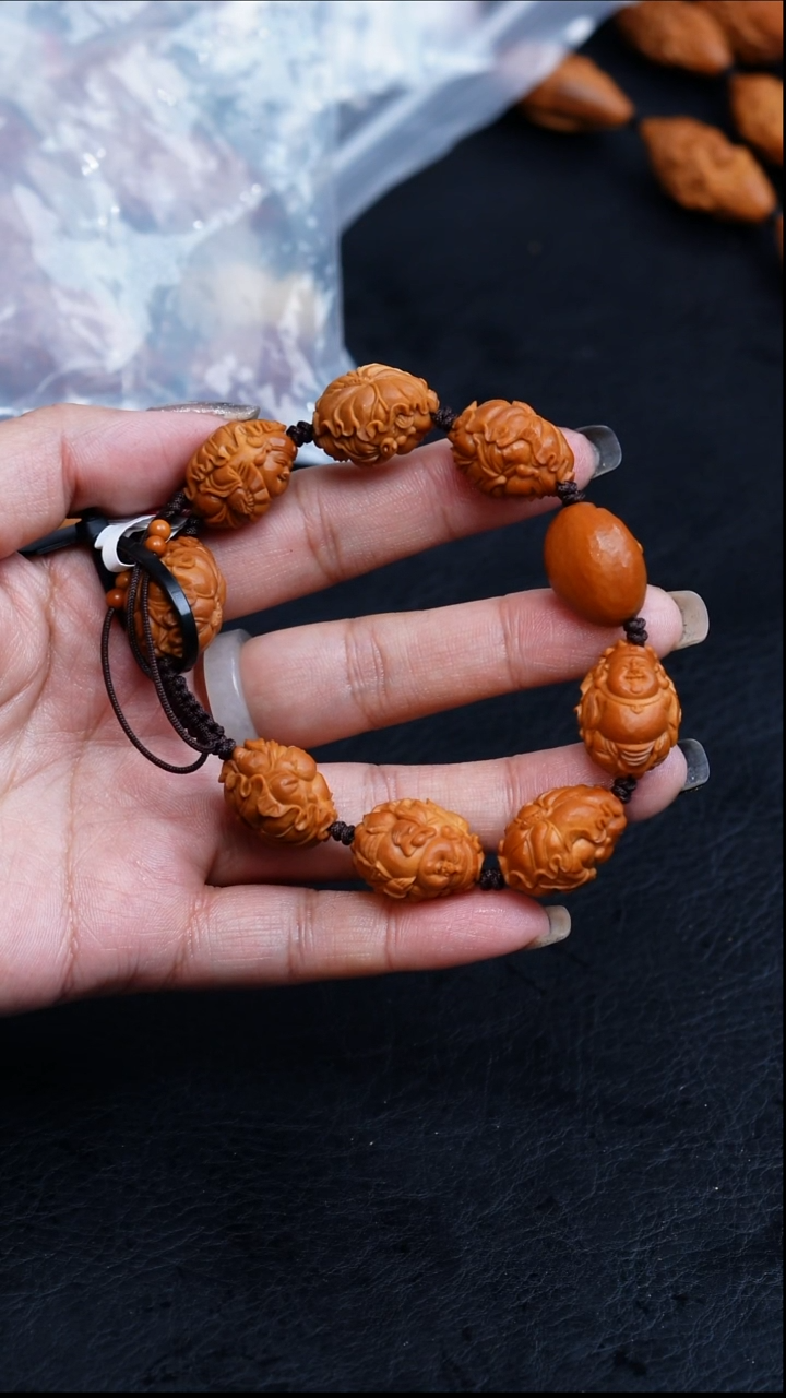 【闪购商品】橄榄核手串/手链15刀痕荷叶财神