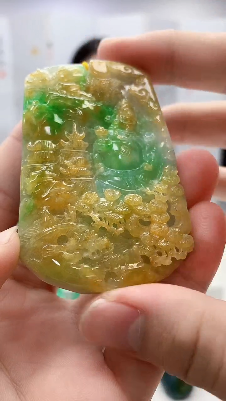 未镶嵌定制翡翠4812bb-毛货挂件57