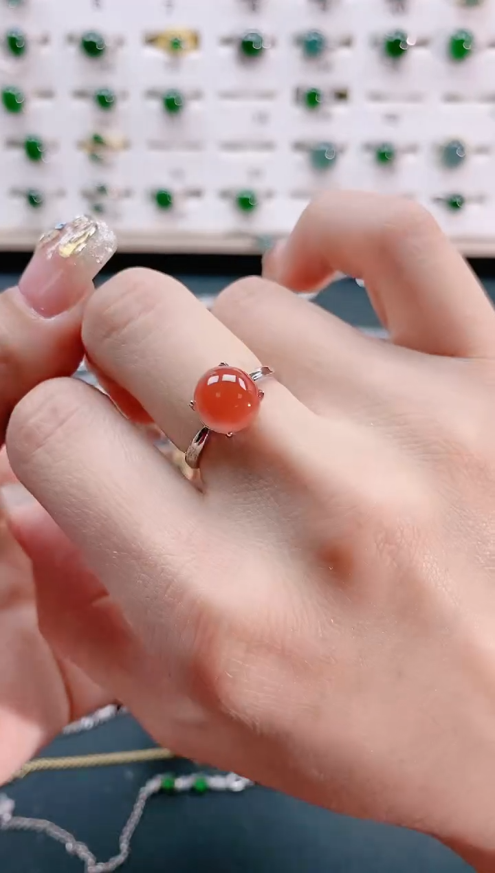 【闪购商品】南红玛瑙珠宝奇石银S925镶嵌天然南红