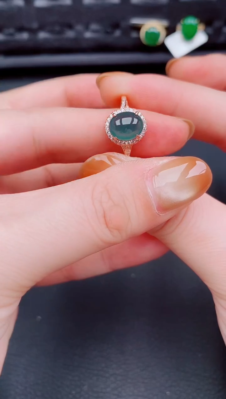 【闪购商品】翡翠戒指银S925镶嵌天然a货翡翠279