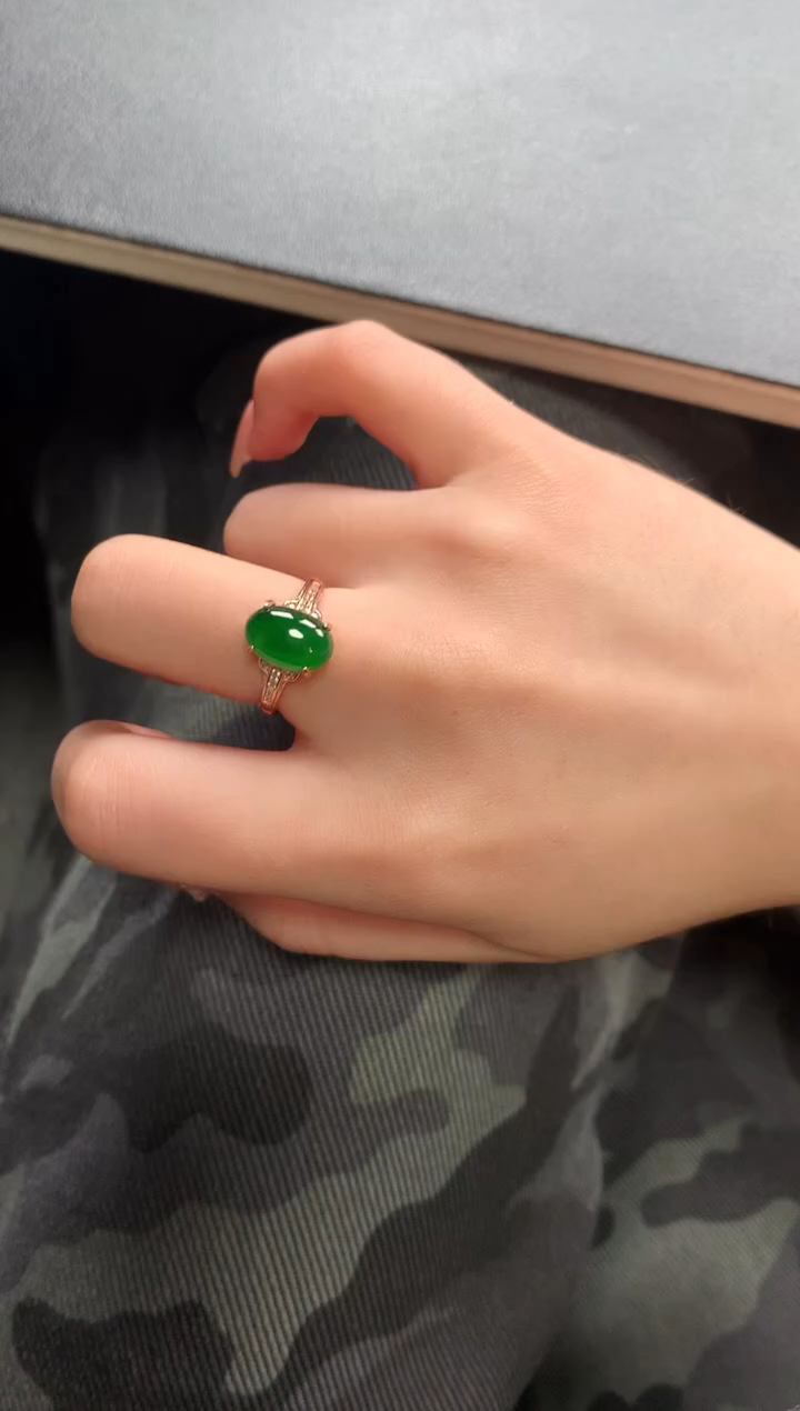 【闪购商品】翡翠戒指银S925镶嵌52114