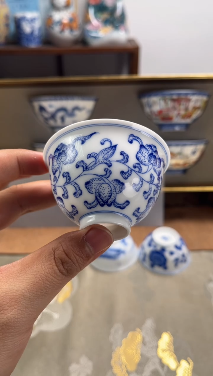 【闪购商品】景德镇文祥窑手工釉下彩陶瓷单杯