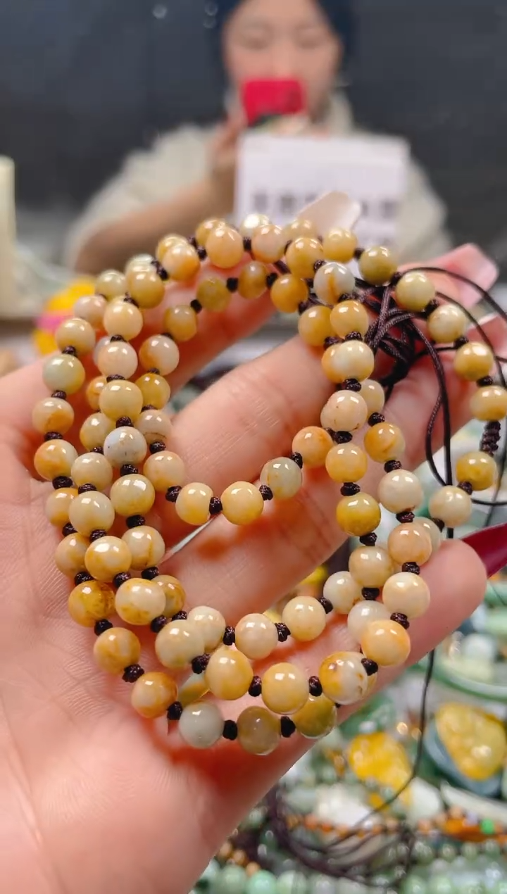 【闪购商品】翡翠颈饰未镶嵌5-6MM/K/翡翠A货一图一物