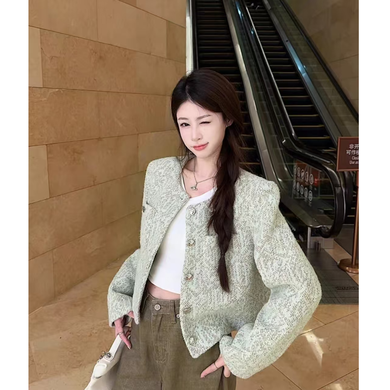 【现货+运费险】小香风羊毛粗花呢短外套时尚名媛气质高级短款YY590