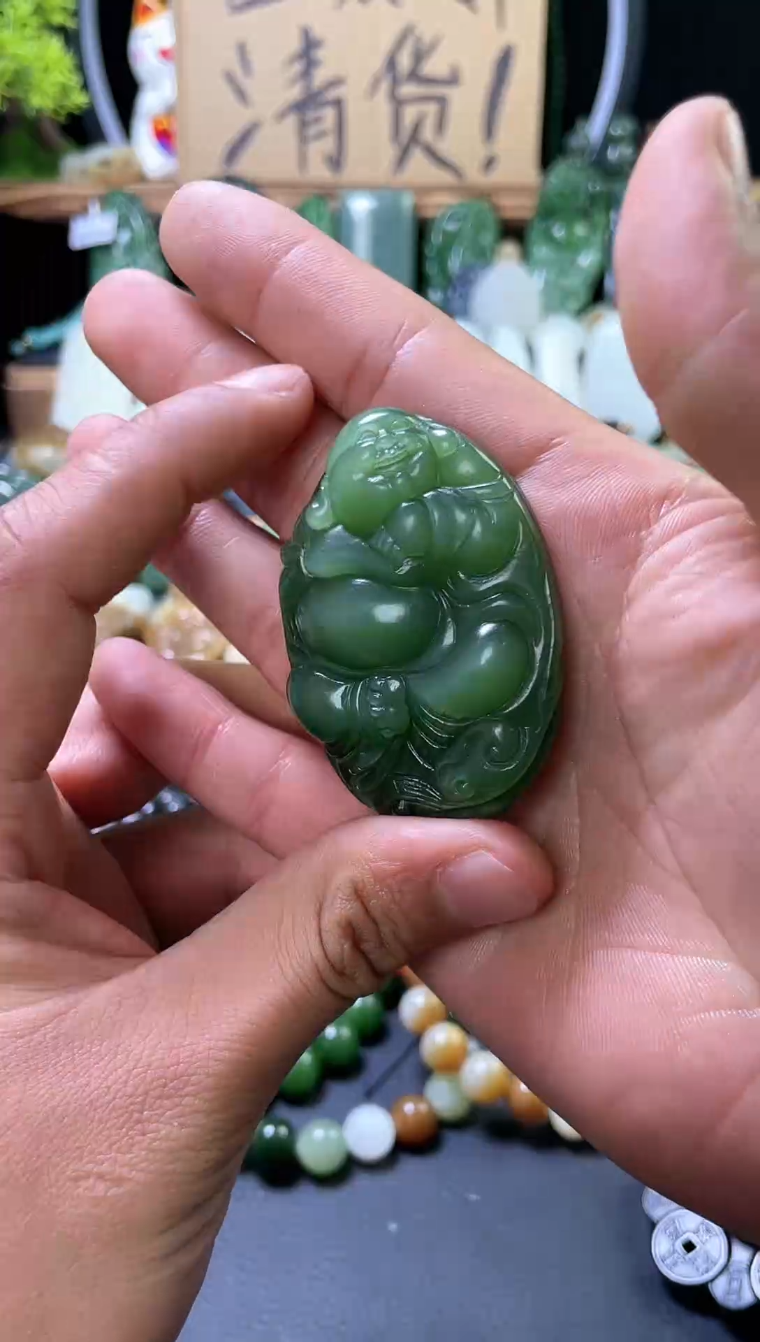 【闪购商品】和田玉吊坠(不含链)未镶嵌碧玉佛公