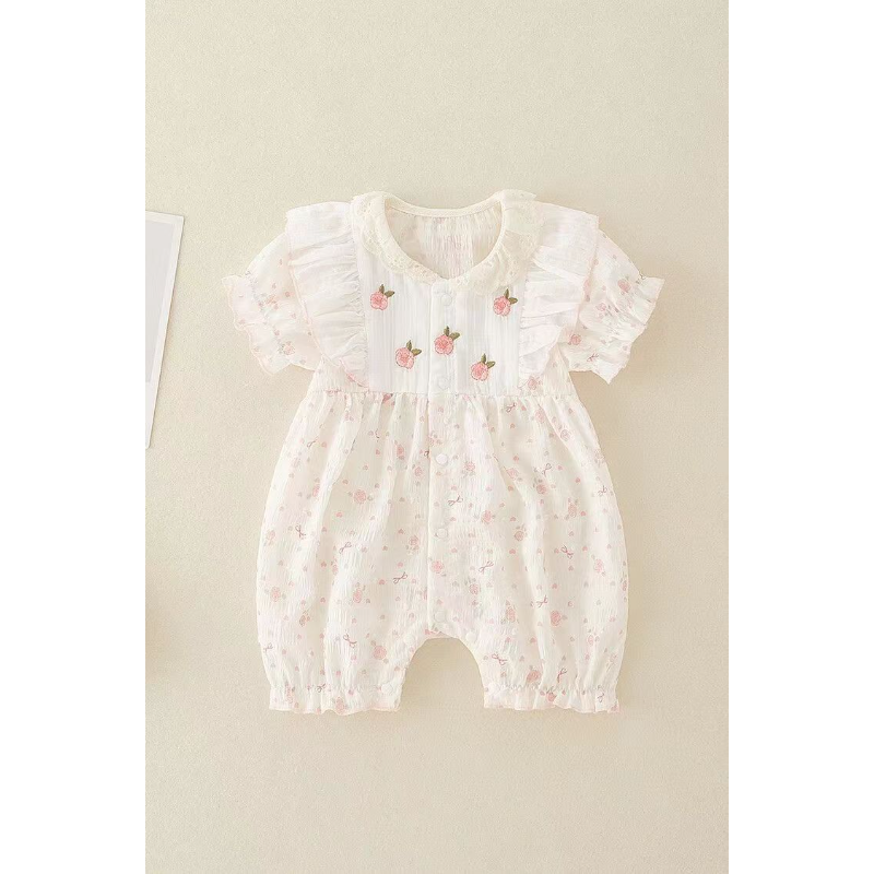 花边领印花哈衣连体衣2400137