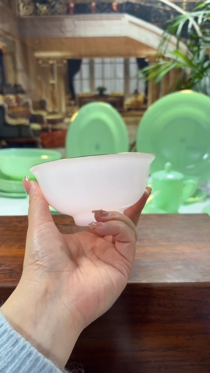 【闪购商品】... 4.5英寸玉瓷碗6个口径11.5【粉色