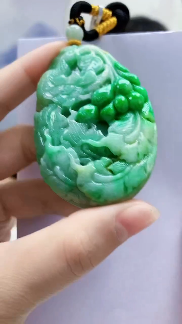 18K金镶嵌定制翡翠5145lr-毛货挂件107