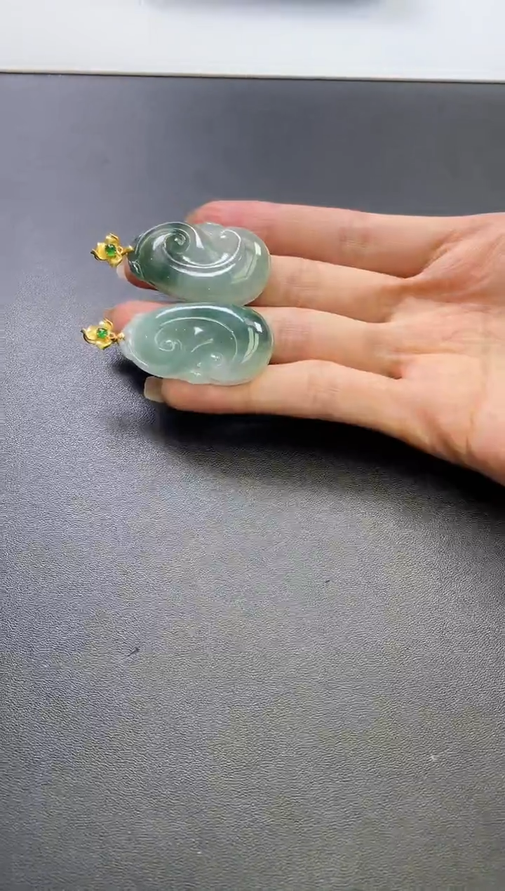 【闪购商品】翡翠挂件18K金镶嵌如意多样性发一件