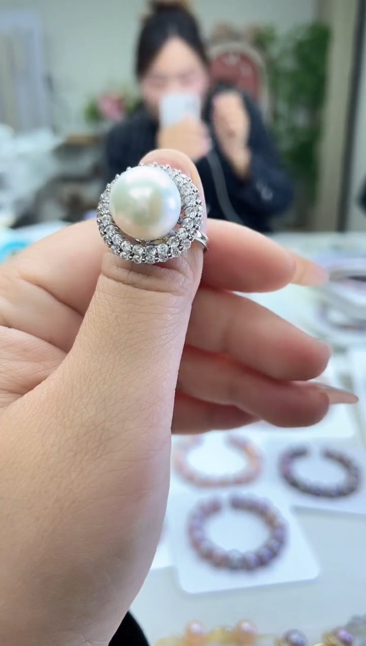 未镶嵌戒指淡水珍珠白色系 设计款13mm