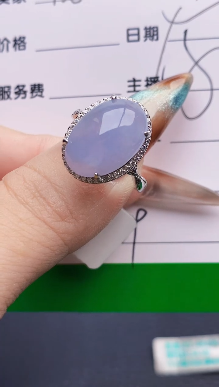 银S925镶嵌戒指翡翠2659