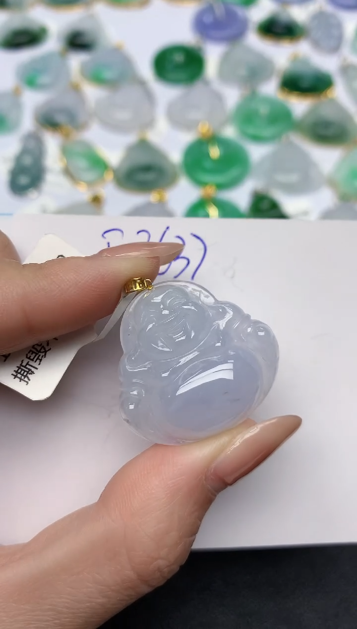 颈饰18K金镶嵌翡翠天然缅甸A货翡翠百元以上9元证书费自理