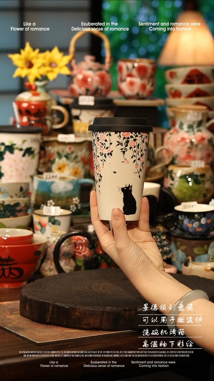 陶瓷景德镇高温釉下彩手工手绘款式@A0780@