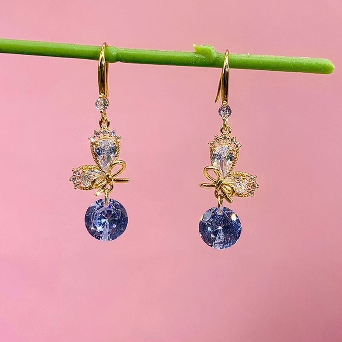 铜合金耳饰 （229号）925银气质女神蝴蝶吊坠时尚百搭设计