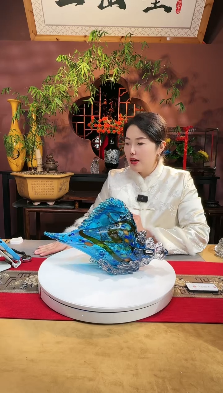 【闪购商品】琉璃手工艺品蓝色海螺