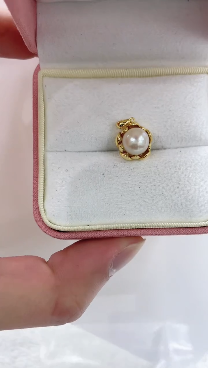 【闪购商品】海水珍珠吊坠(不含链)银S925镶嵌海水珍珠吊坠