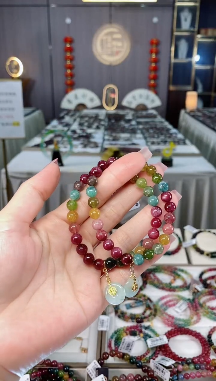 未镶嵌老矿碧玺单圈手串7mm+碧玺hon多样性发一条