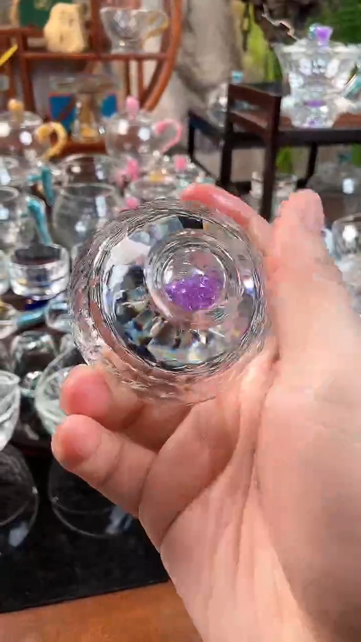 【闪购商品】紫色水晶球形小茶碗单个装 