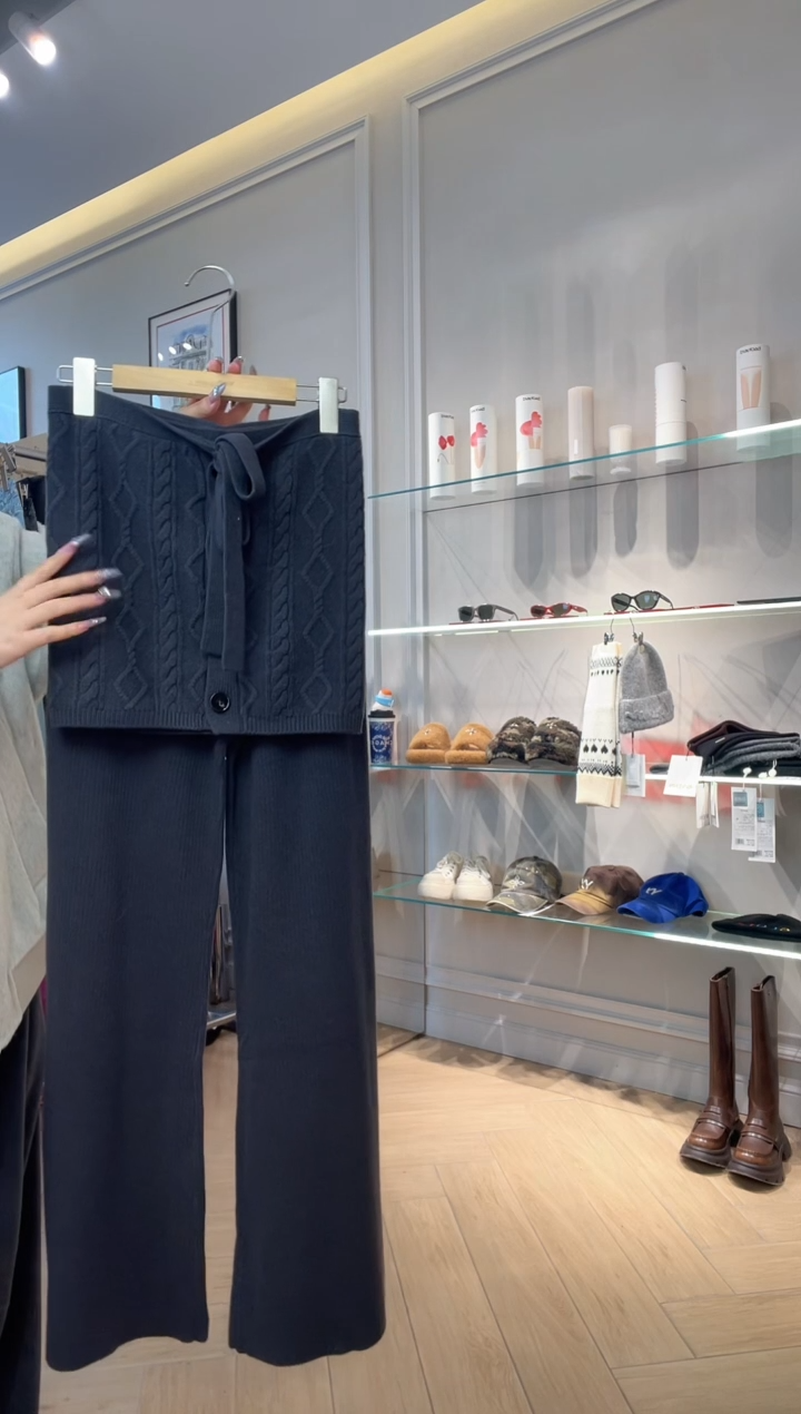 深灰真两件屁帘裤S码原1390