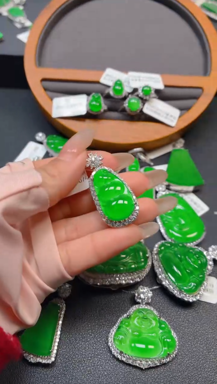 吊坠(不含链)银S925镶嵌翡翠1