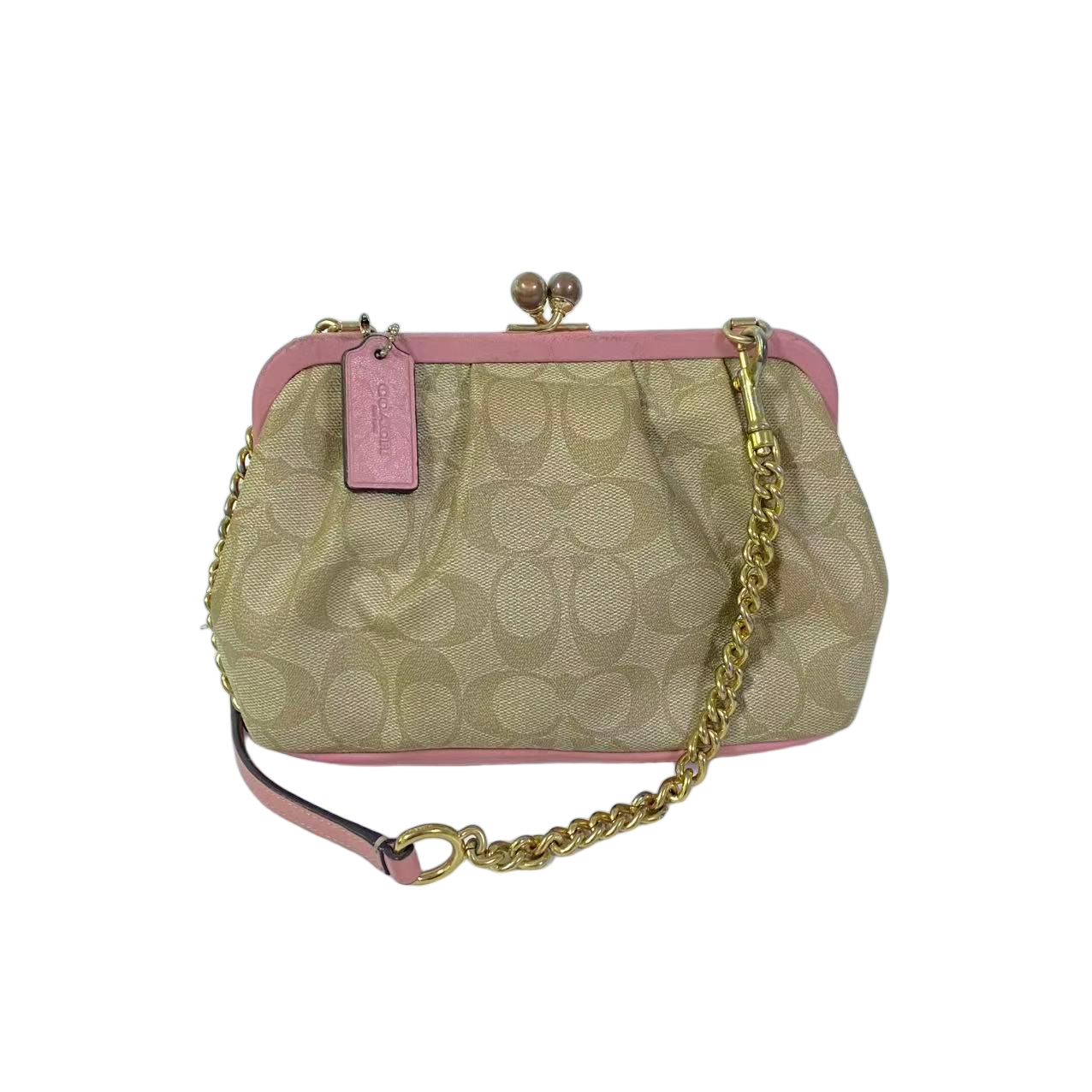 95新 COACH/蔻驰 经典老花PVC拼皮单肩斜挎包中古SH-31132-A女士