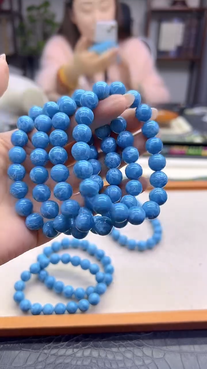 未镶嵌针钠钙石（海纹石）手链DIY款S208