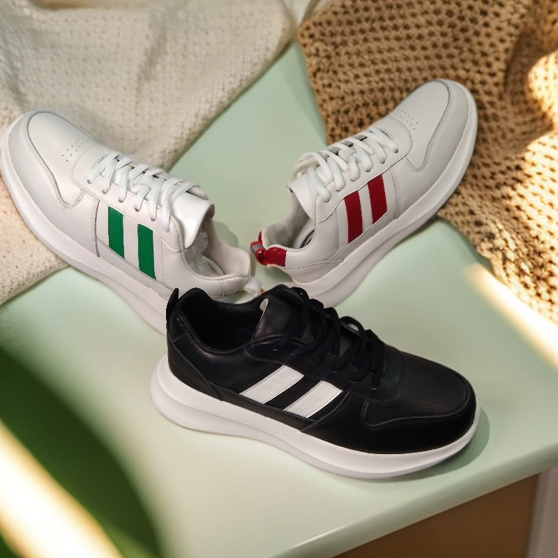 里外全皮轻便防滑系带休闲运动鞋百搭欧若假日风时尚潮流休闲鞋