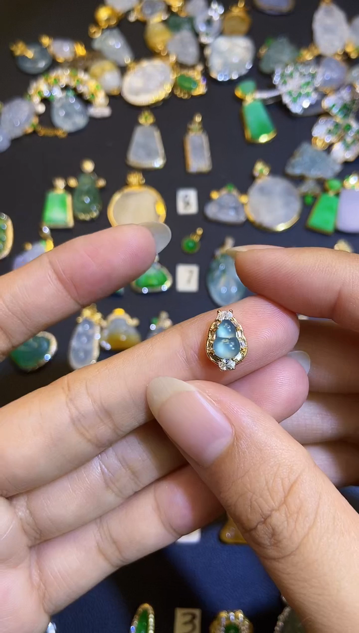 吊坠(不含链)银S925镶嵌翡翠1