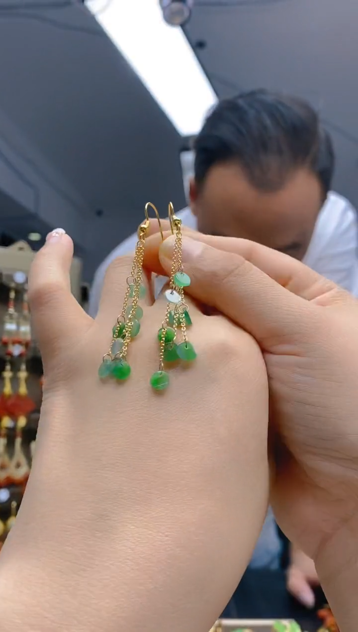 【闪购商品】翡翠耳饰合金247翡翠耳钩