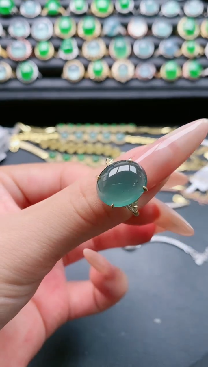 【闪购商品】翡翠戒指银S925镶嵌1111111