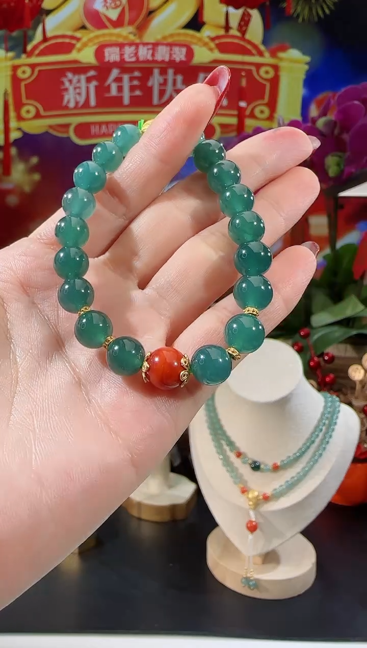 【闪购商品】翡翠手串银S925镶嵌手串多样性发一