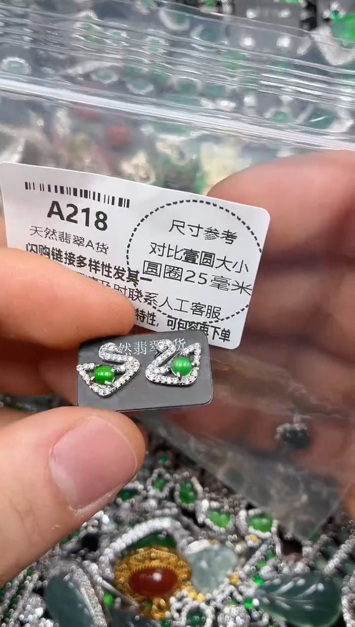 颈饰未镶嵌翡翠A218耳钉
