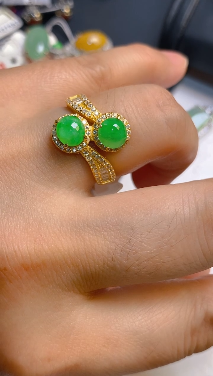 【闪购商品】翡翠耳饰银S925镶嵌天然A货翡翠1