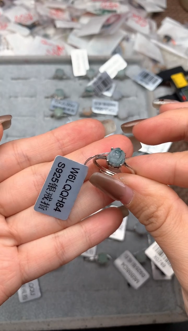 银S925镶嵌挂件翡翠?****?一21