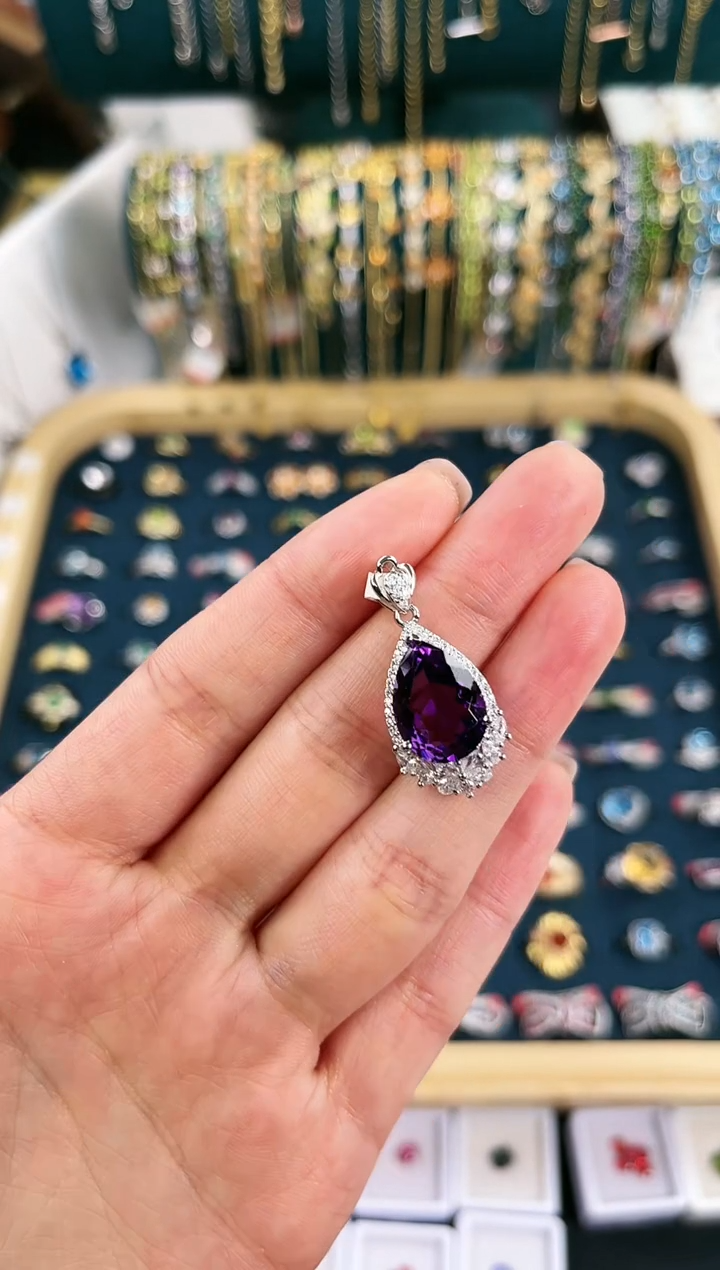 【闪购商品】紫晶吊坠(不含链)银S925镶嵌M-506