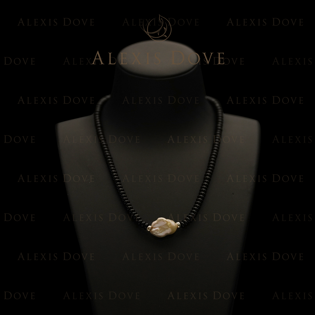 合金仿珍珠吊坠 (彩璃熠辉系列)简约法式百搭椭圆素款项链-