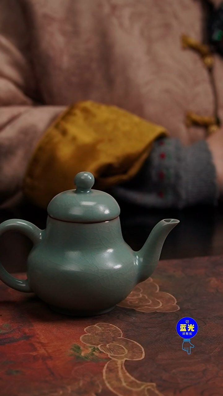 摆件瓷y**i清凉寺原矿釉思亭壶