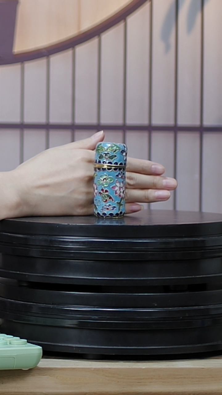 【闪购商品】非遗技艺 景泰蓝牙签筒浅蓝