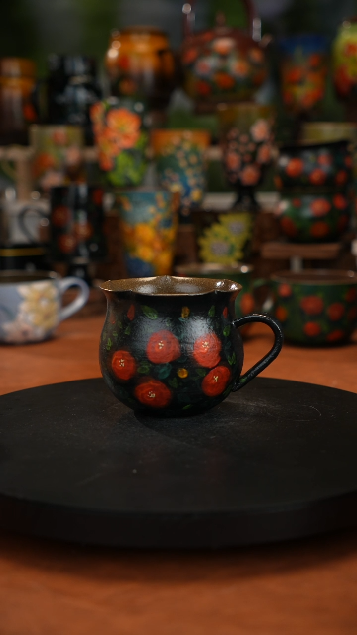 紫砂油画手绘釉下彩