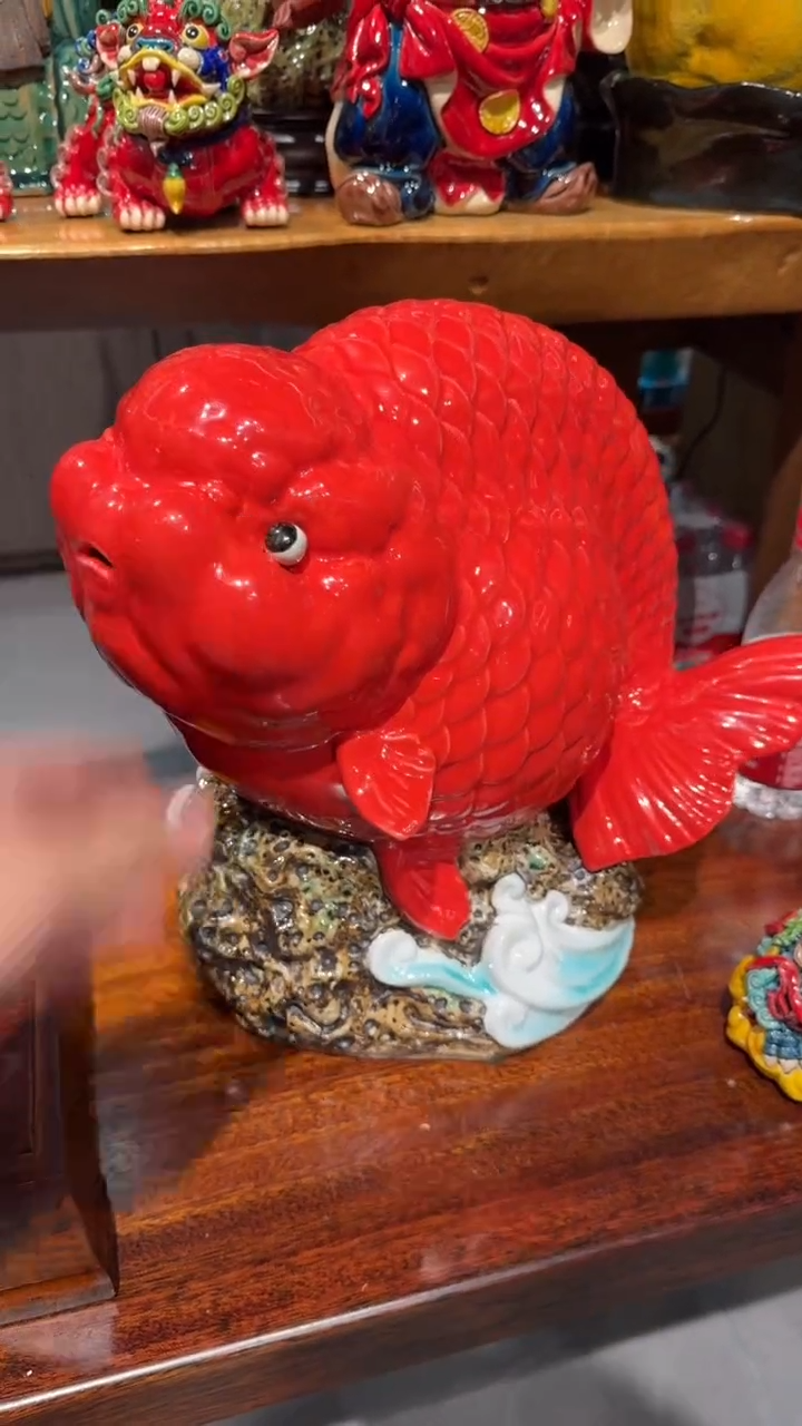 陶瓷一****鱼大红利鱼一件