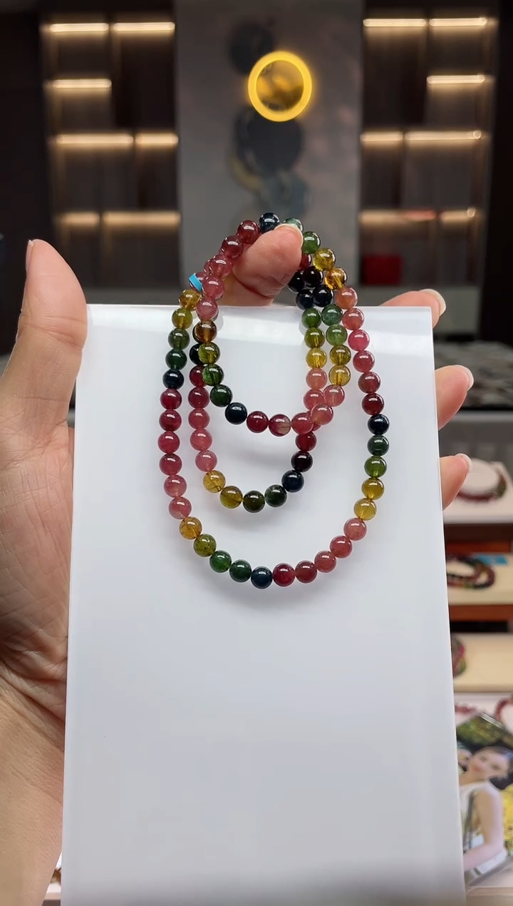 三圈手串未镶嵌碧玺（多样性发一条）Q