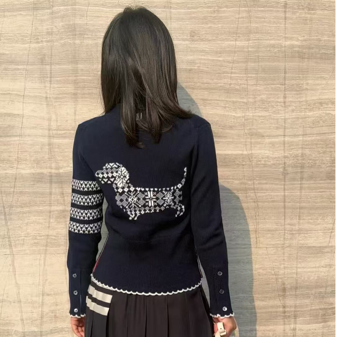 【雪花小狗】气质百搭休闲圣诞小狗套头针织毛衣