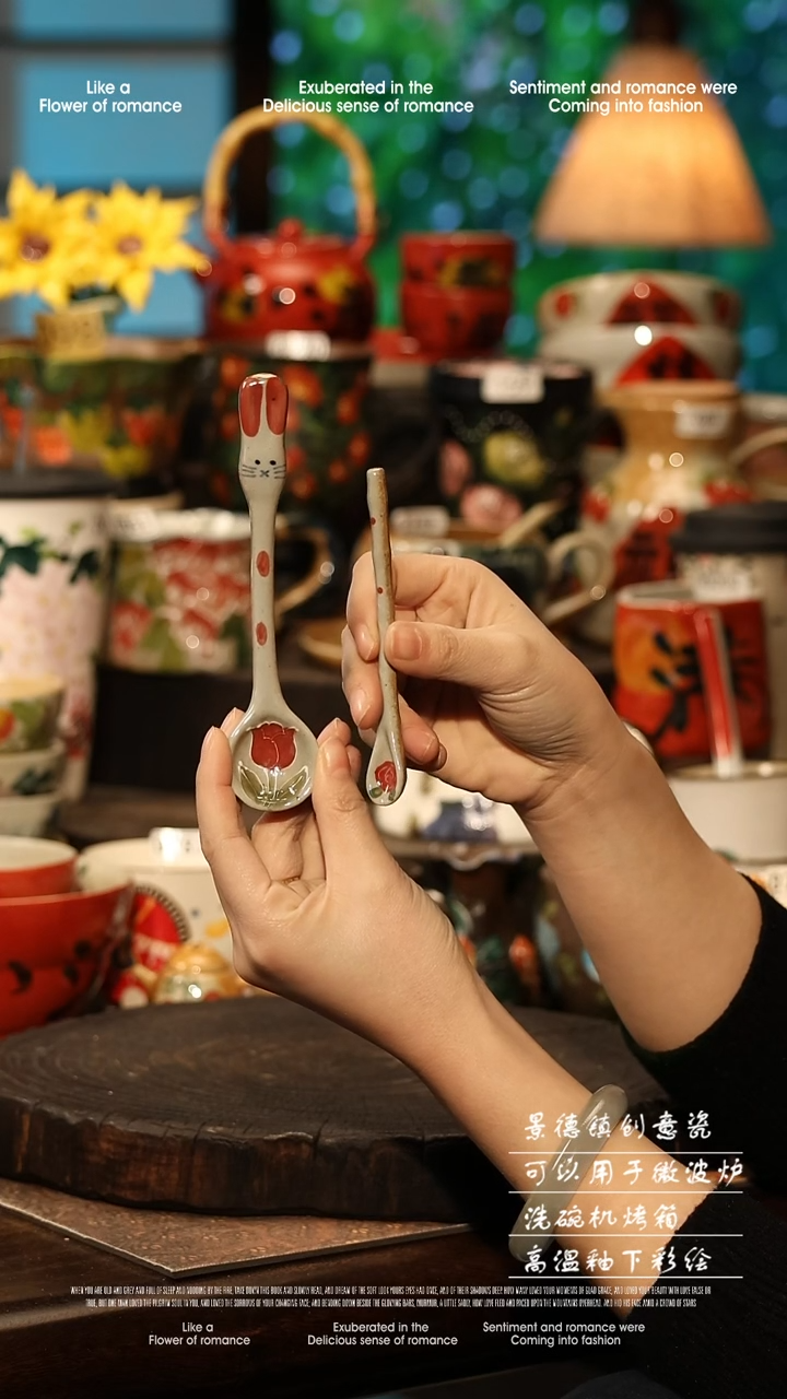 陶瓷随机景德镇高温釉下彩手工手绘款式@A0476@