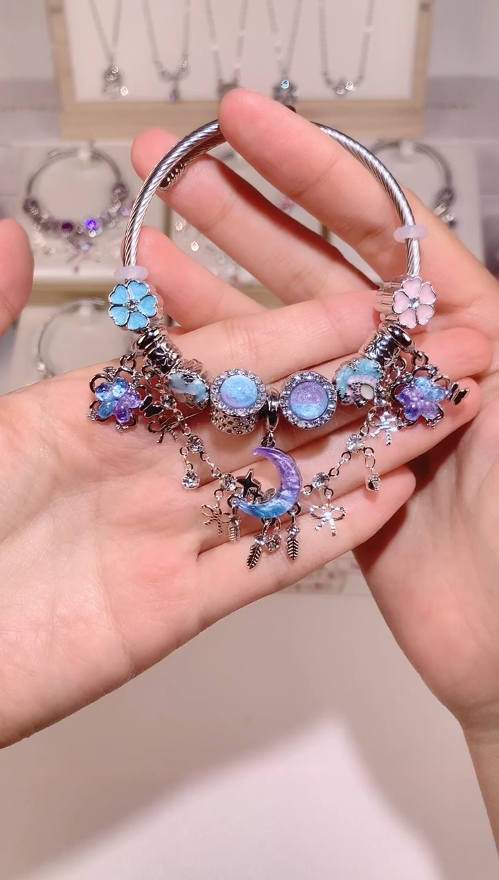 无铜合金蓝紫双色设计款成品，库存1~