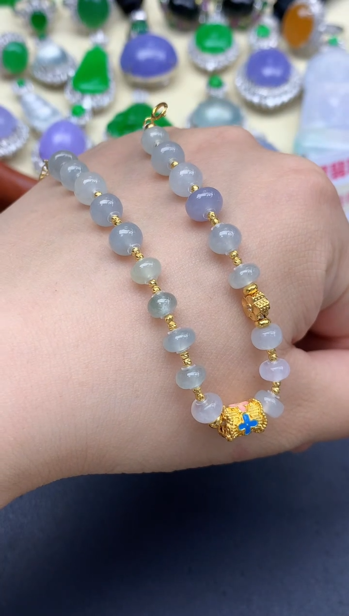 18K金镶嵌手链翡翠235-中国好珍宝