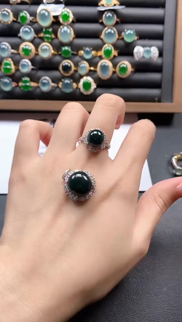 银S925镶嵌戒指翡翠51151