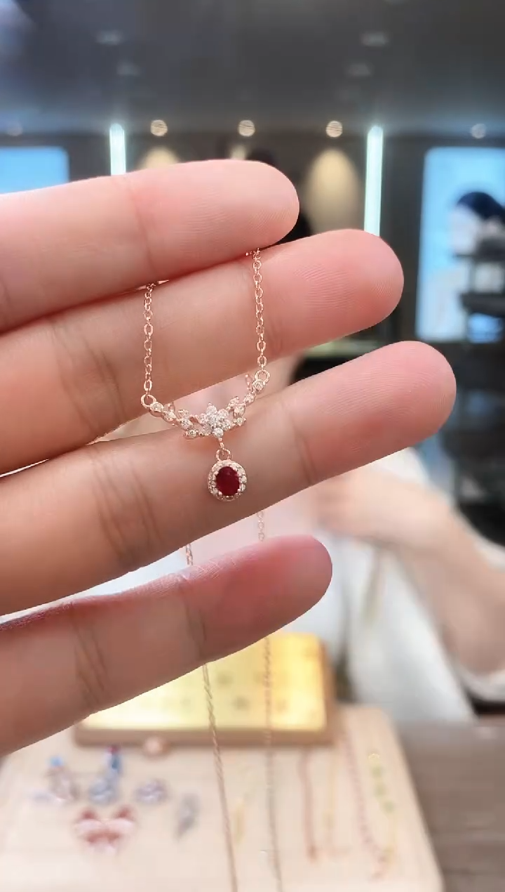 【闪购商品】红宝石项链银S925镶嵌09