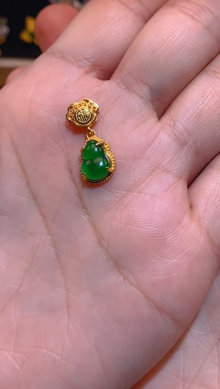 【闪购商品】翡翠吊坠(不含链)银S925镶嵌葫芦