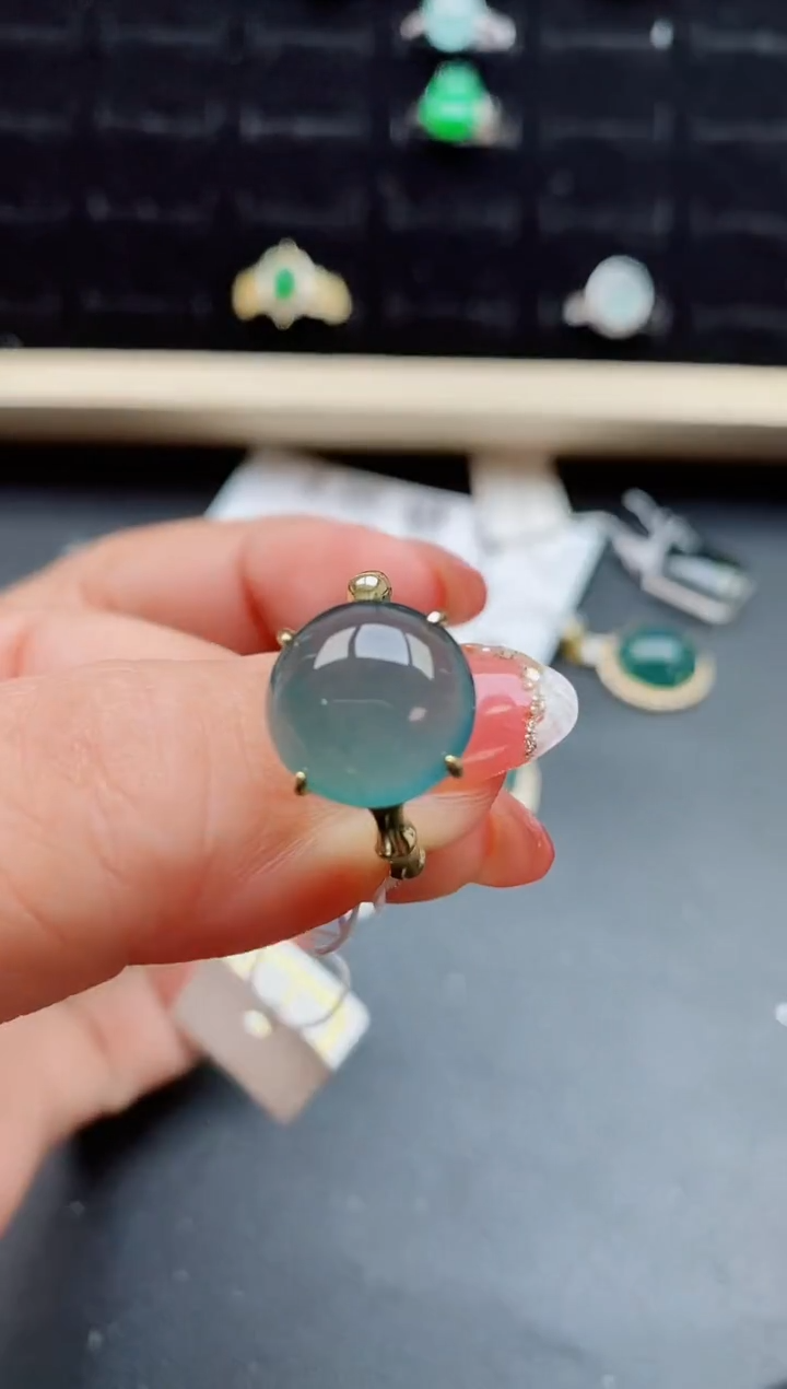 【闪购商品】翡翠戒指银S925镶嵌80580